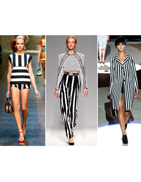 Rayures verticales noires et blanches fashion book