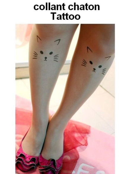 Collant Tattoo Petit Chat