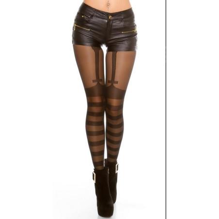 Collant Jarretelles rayures