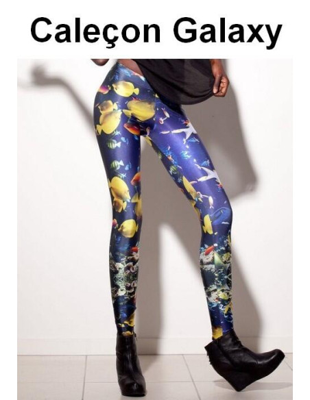 Legging Galaxy aquarium poissons de paradis
