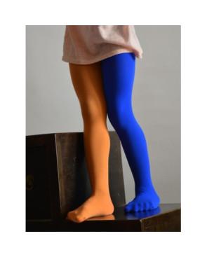 Collant enfant asymétrique orange bleu