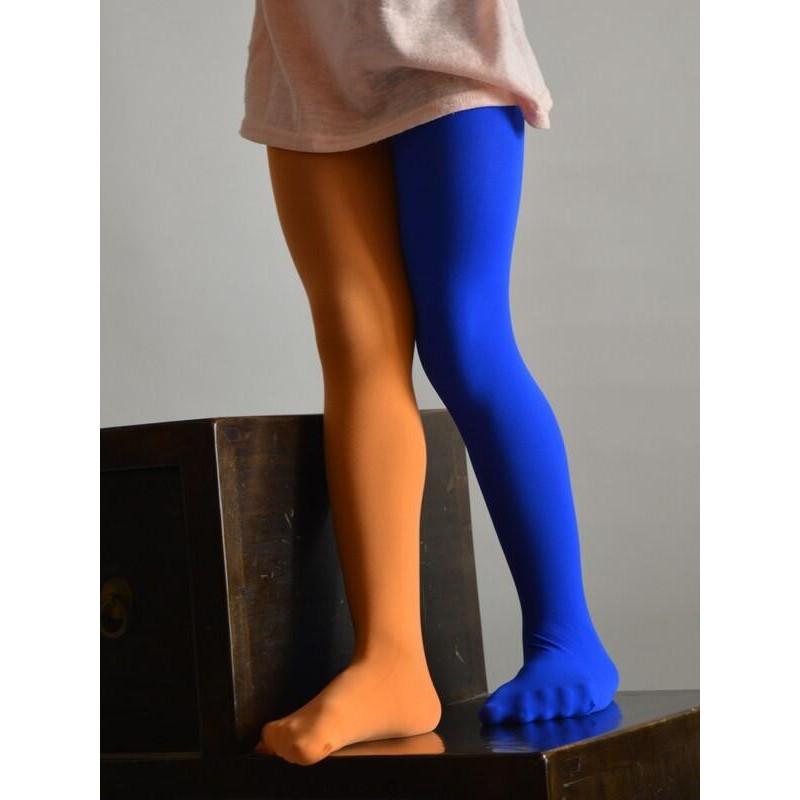 Collant enfant asymétrique orange bleu