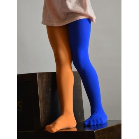 Collant enfant asymétrique orange bleu