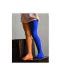 Collant enfant asymétrique orange bleu