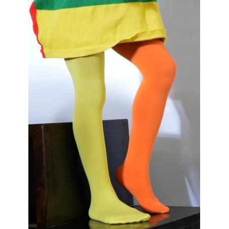 Collant enfant asymétrique orange et citron