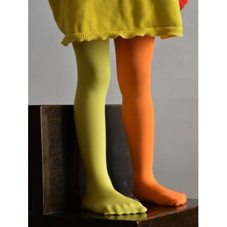 Collant enfant asymétrique orange et citron