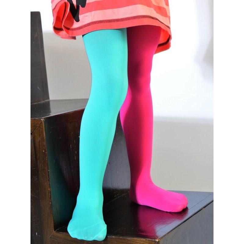 Collant enfant Asymétrique fushia vert d'eau
