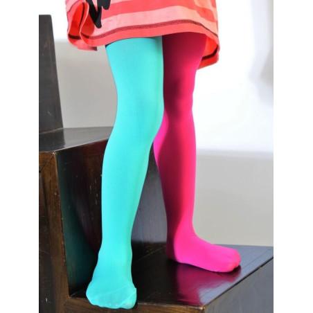 Collant enfant Asymétrique fushia vert d'eau