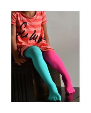 Collant enfant Asymétrique fushia vert d'eau
