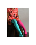 Collant enfant Asymétrique fushia vert d'eau