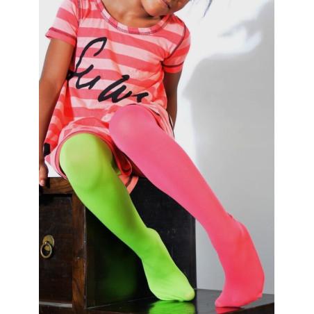 Collant enfant asymétrique vert rose