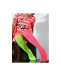 Collant enfant asymétrique vert rose