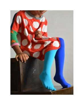 Collant enfant asymétrique Turquoise bleu
