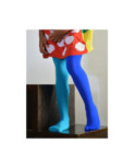 Collant enfant asymétrique Turquoise bleu