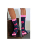 Chaussettes  bisoux bleu rose coton