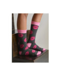 Chaussettes Bisoux Gris Rose coton