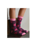 Chaussettes coton bisoux pourpre rose