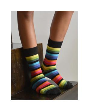 Chaussettes multi-rayures multicolore