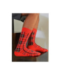 Chaussettes Carraux ecossais rouge unisex
