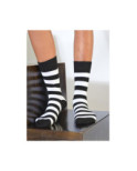 chaussettes rayures noires et blanches coton