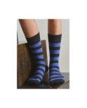 Chaussettes rayures jeans coton