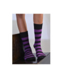 chaussettes rayures noires violettes