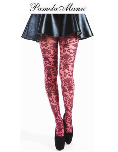 Pamela Mann collant effet dentelle Rose