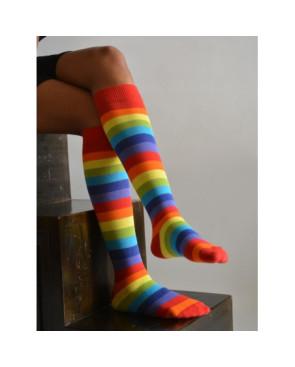 Mi bas Rayures arc en ciel