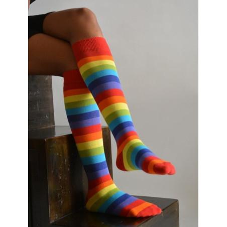 Mi bas Rayures arc en ciel