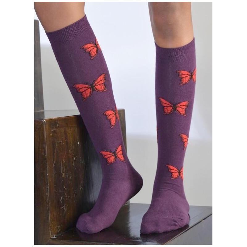 Mi bas Papillons Violets
