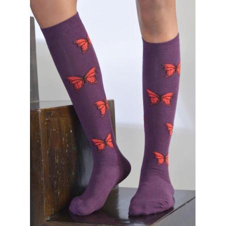 Mi bas Papillons Violets