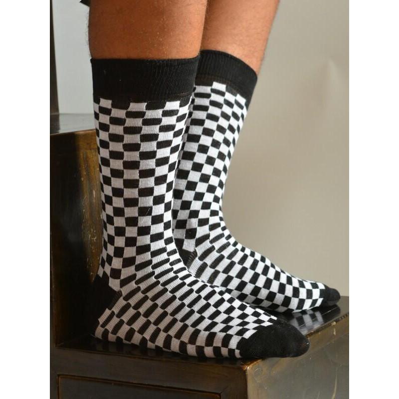 Chaussettes Carreaux Noirs et blancs