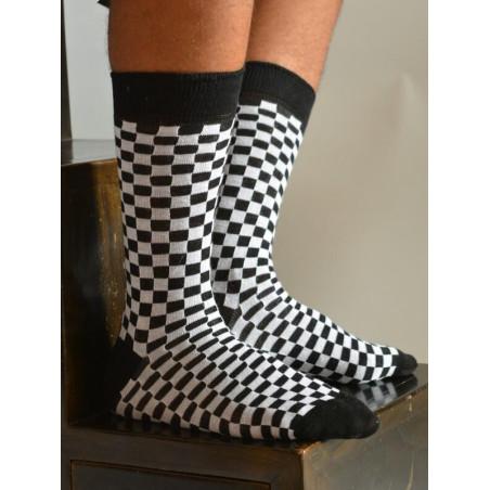 Chaussettes Carreaux Noirs et blancs