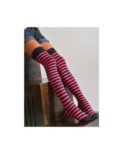 Jambières rayures fushia noires enfants