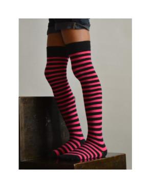 Jambières rayures fushia noires enfants