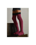 Jambières rayures fushia noires enfants