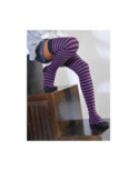 Jambières rayures bicolores enfants noires violettes