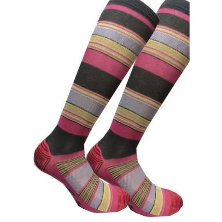 Mi bas Berthe aux grands pieds rayures friandise