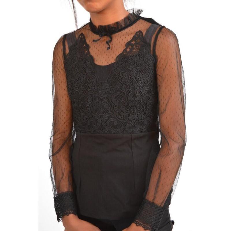 chemise Plumetis Tulle et dentelle
