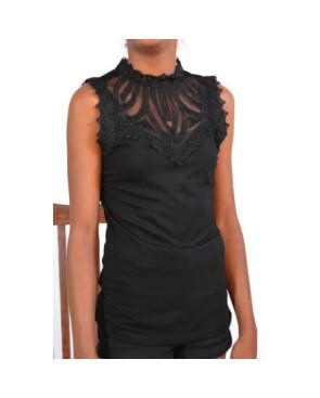 Top Brodé Baroque noir