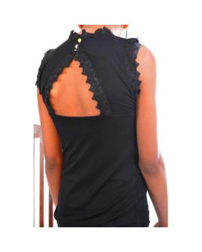 Top Brodé Baroque noir