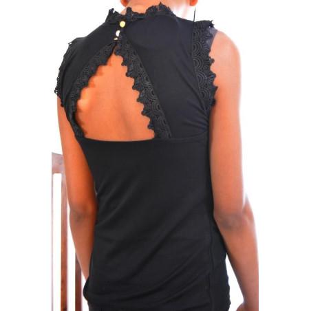 Top Brodé Baroque noir
