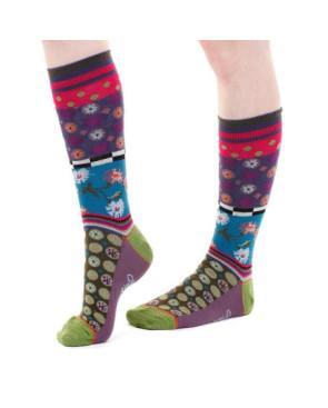 chaussettes unisex patchwork fleurs et perles unisex