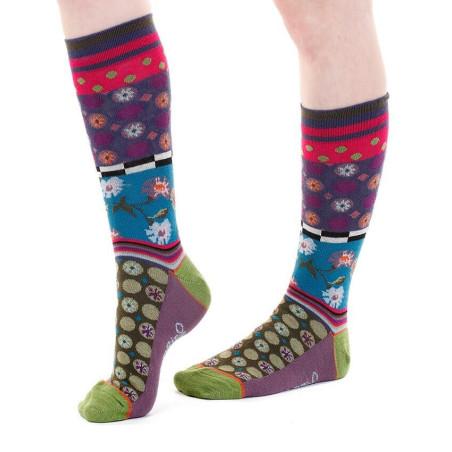 chaussettes unisex patchwork fleurs et perles unisex