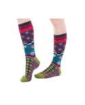 chaussettes unisex patchwork fleurs et perles unisex