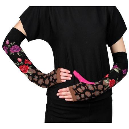 Mitaines fil de joie Patchwork panthére fleurie