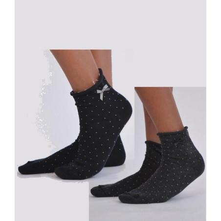 Socquettes Pois Vintage Bord roulé