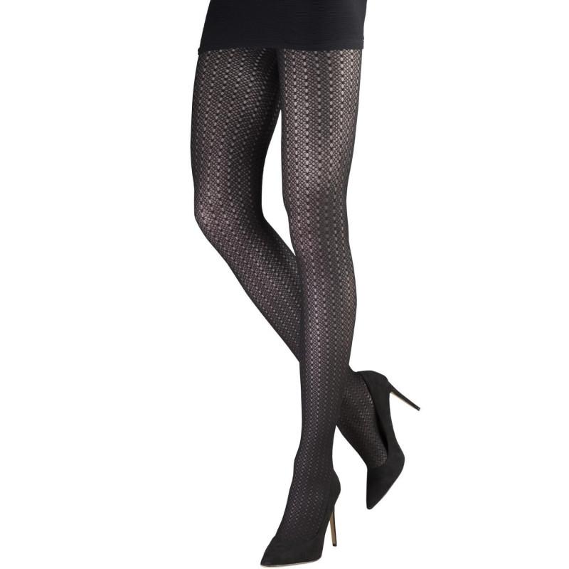 Collant Emilio Cavallini Dentelle Ruche noir