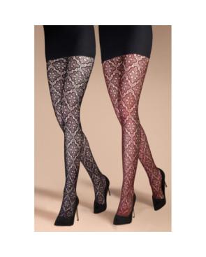 Collant Emilio Cavallini dentelle tapissier bordo et noir