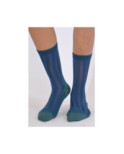 Chaussettes Berthe aux grands pieds soie bleu